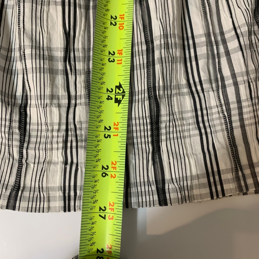 Orvis Plaid Midi Skirt XL Black White Elastic Drawstring Waist Pockets Gorpcore - Picture 6 of 6